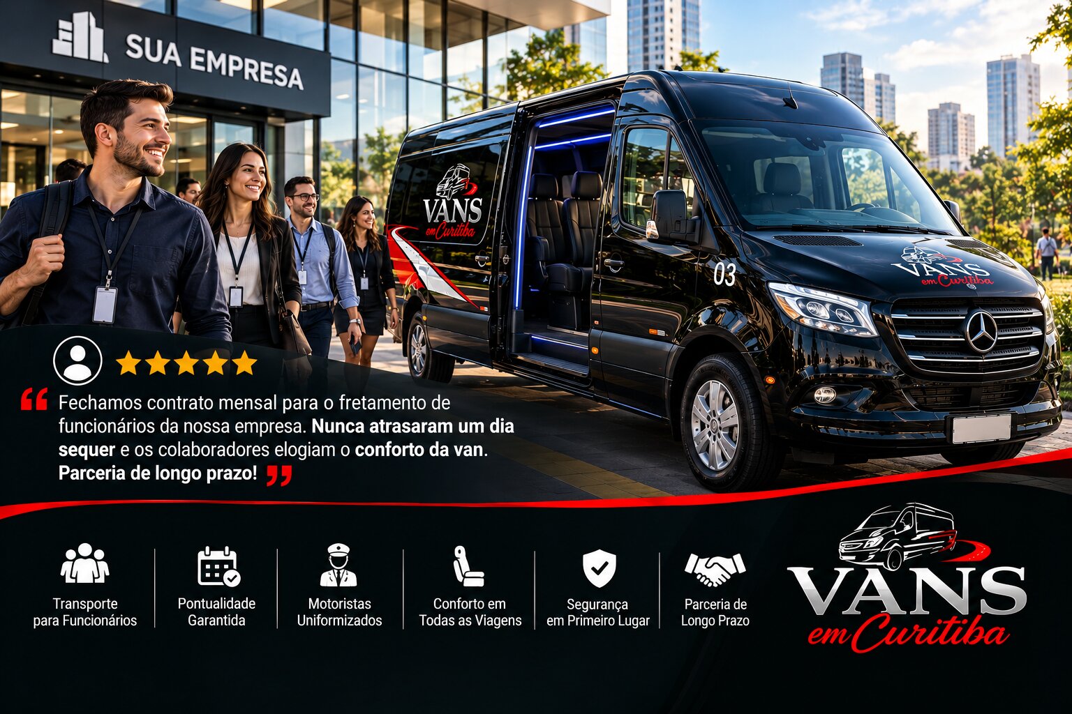 Fretamento de Van para Empresa - Locadora de Vans em Curitiba