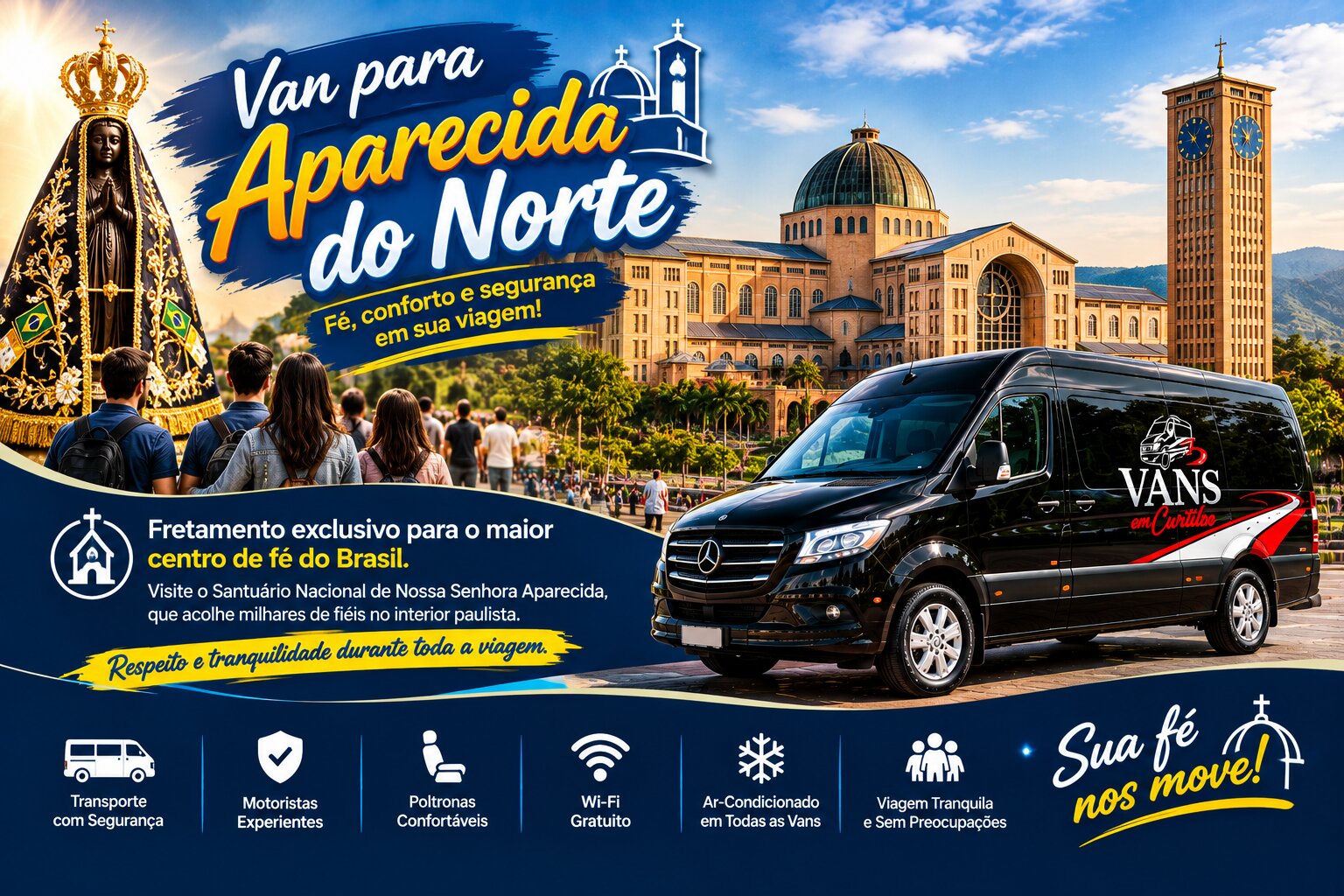 Vans para Aparecida do Norte - Locadora de Vans em Curitiba