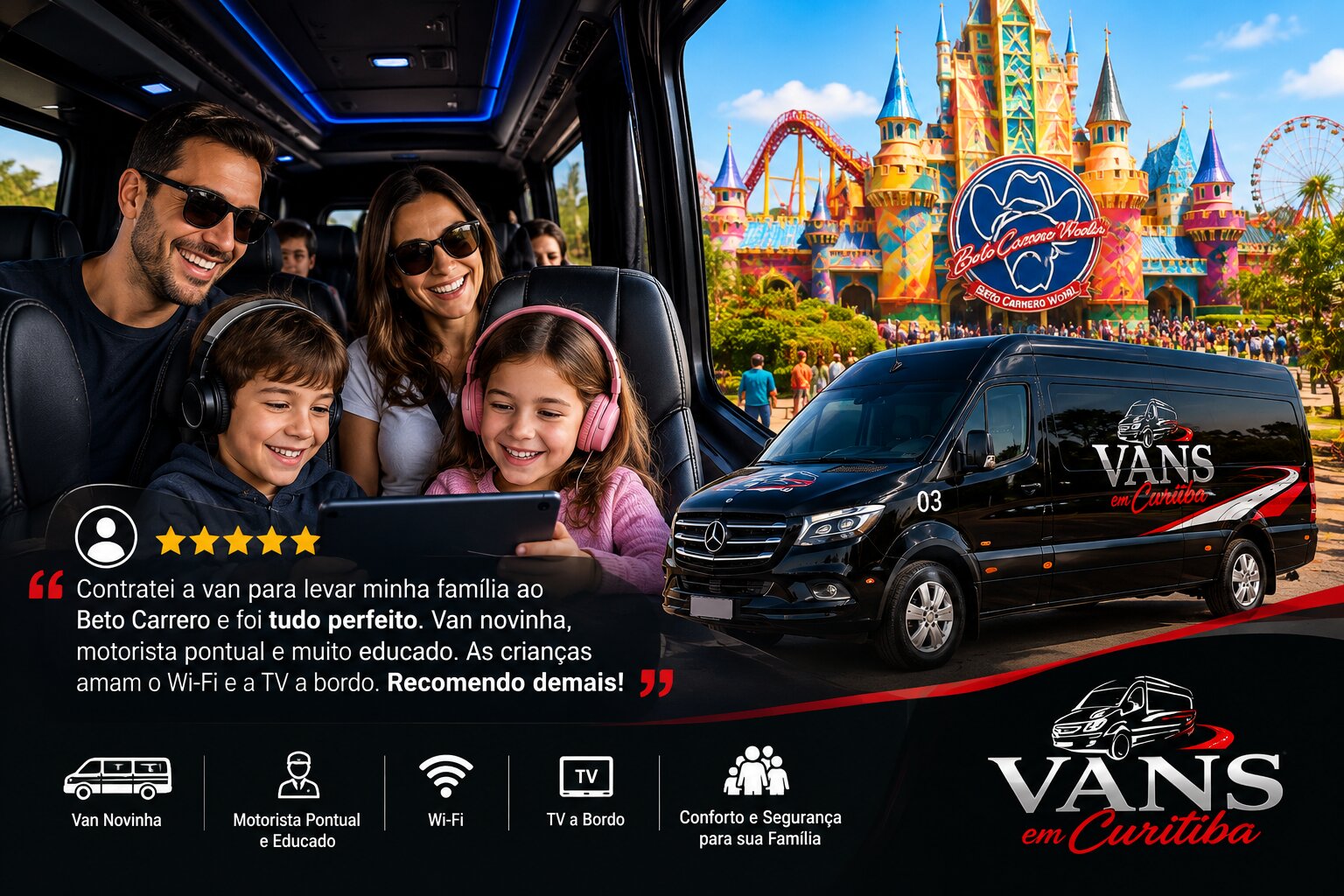 Van para Beto Carrero - Locadora de Vans em Curitiba