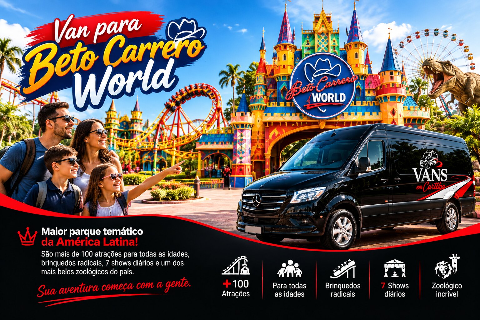 Vans para Beto Carrero World - Locadora de Vans em Curitiba